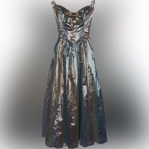 Vintage 80’s Metallic Strapless A-line dress
